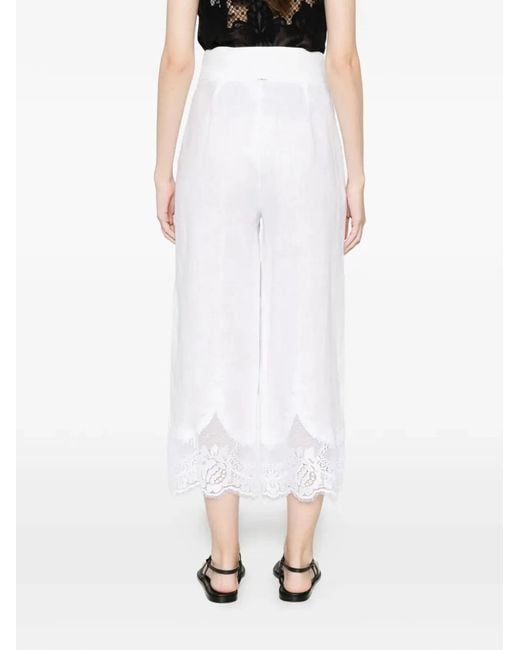 Twinset White Twinset Lace Trousers