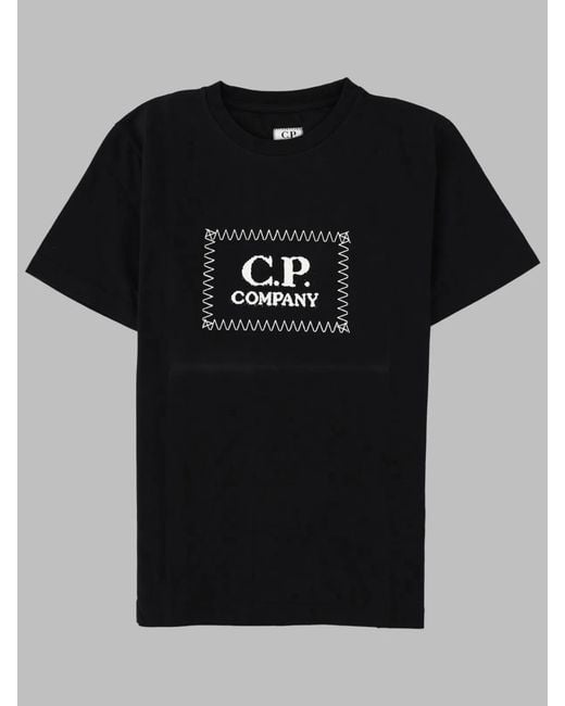 C P Company Black T.Shirts Short Sleeve