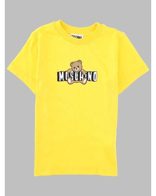 Moschino Yellow T-Shirt Con Stampa Logo