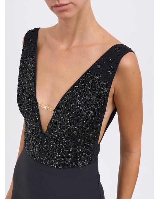 Elisabetta Franchi Blue Carpet Georgette Dress