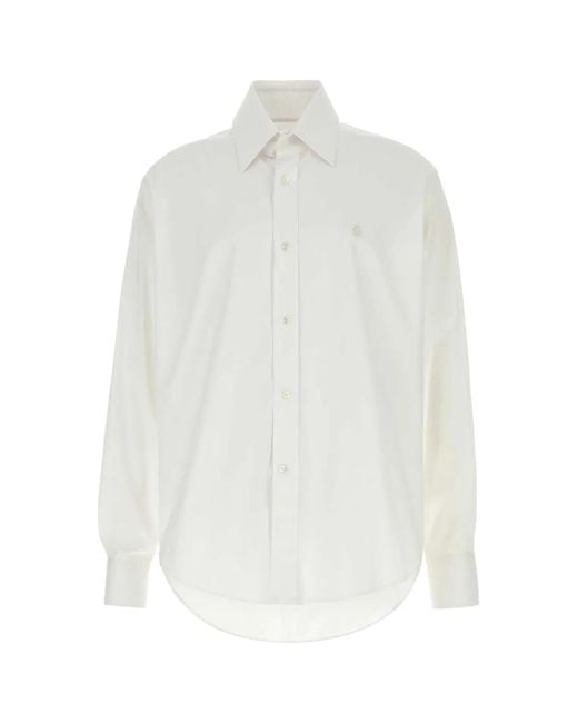 McQueen White Dbl C Stand Cuff Sht for men