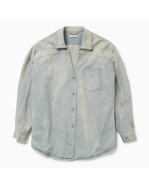 1989 STUDIO Gray Denim Overshirt for men