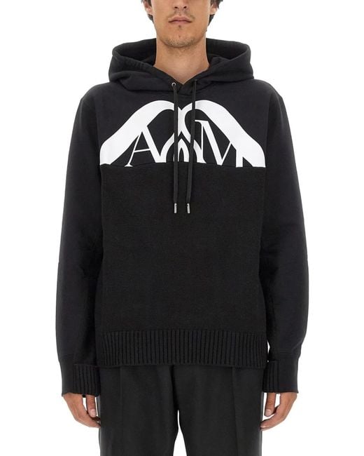 McQueen Black Sweatshirt With Logo for men