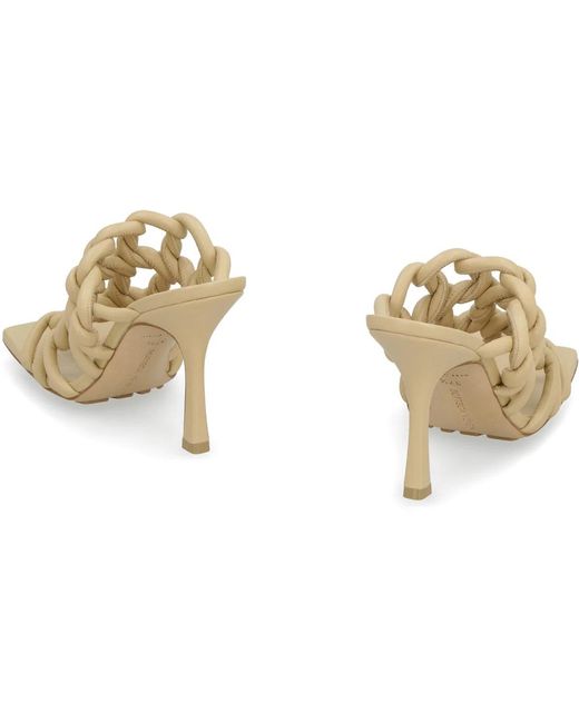Bottega Veneta Metallic Stretch Leather Mules