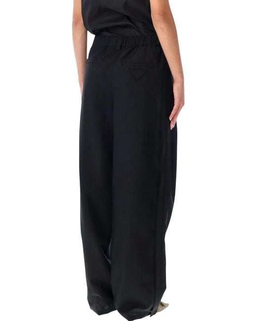 Prada Black Wool And Mohair Pants