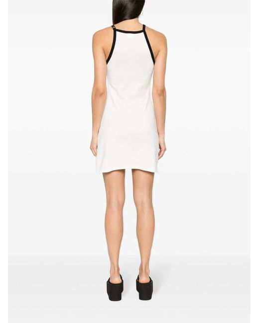 Courreges White Courregès Buckle Contrast Short Dress