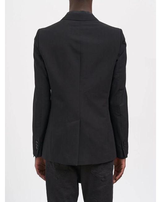 Poeme Bohemien Black Cotton And Silk Jacket for men