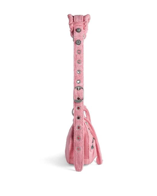 Balenciaga Pink Le Cagole Xs Leather Shoulder Bag