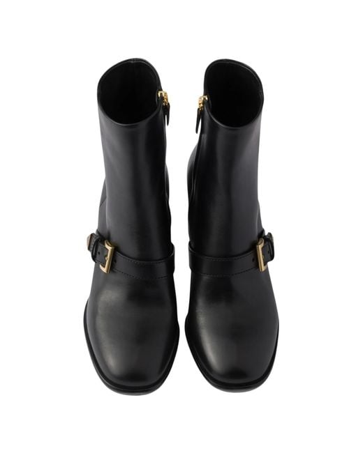Prada Black Leather Booties