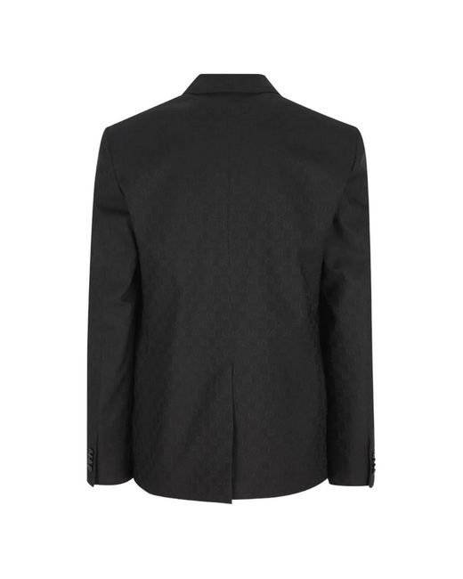 Gucci Black Single-Breasted Gg Wool Blazer for men