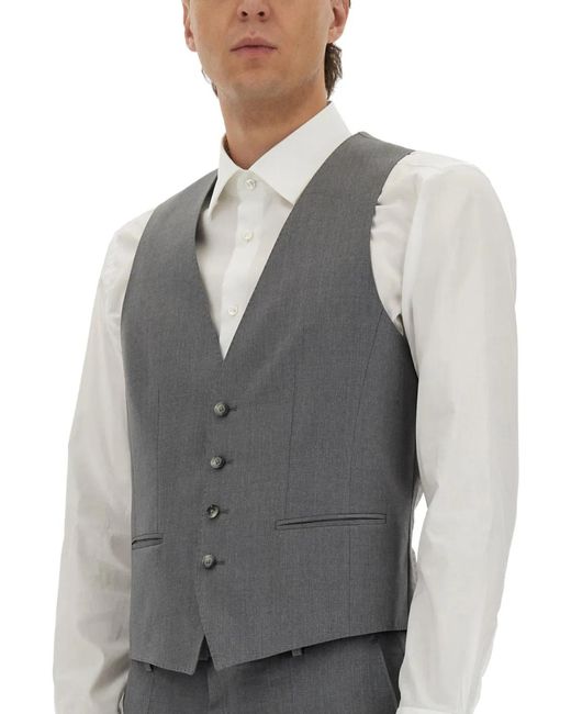 Boss Gray Slim Fit Vest for men