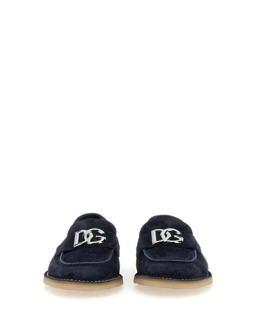 Dolce & Gabbana Blue Dolce & Gabbana Suede Loafer for men