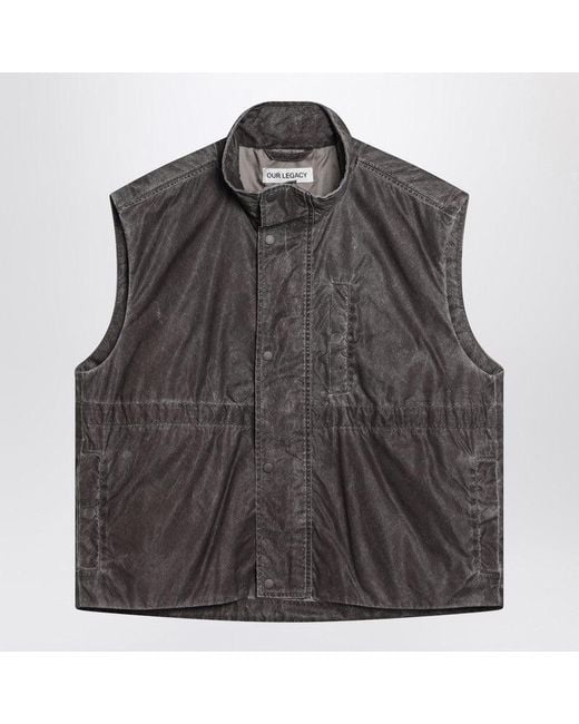 Our Legacy Black Firm Vest With Vintage Effect for men