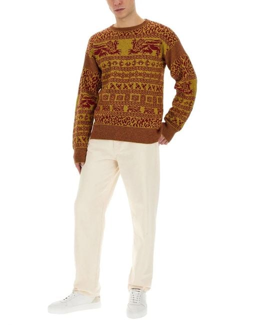 Vivienne Westwood Brown Slim Fit Shirt With Intricate Lion Motifs for men