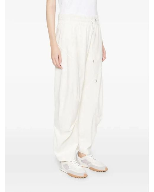 High White Skittle Drawstring Trousers