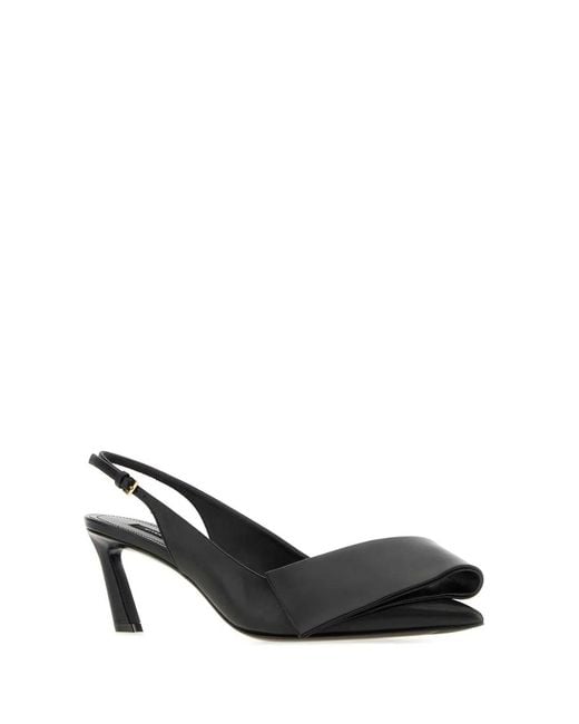 Givenchy Black Twisted Ribbon Slingback 65Mm