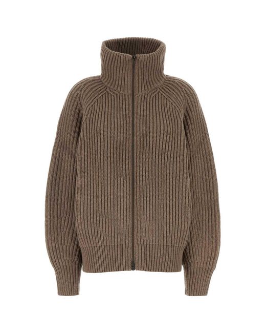 Soeur Brown Jasper Merino Wool Cardigan