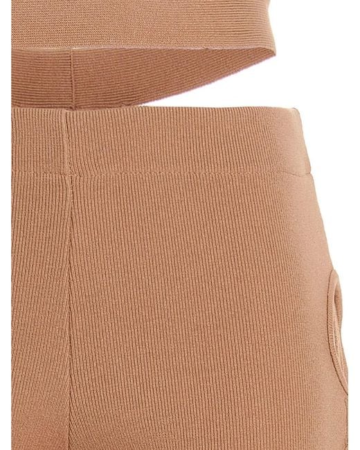ANDREADAMO Natural Cut Out Pants With Lacing