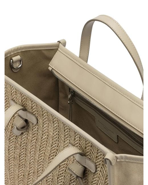 Gianni Chiarini Natural Fabric Leather Bag