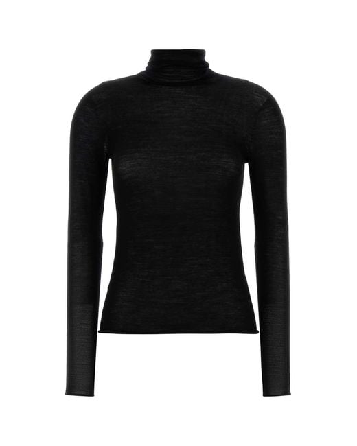 Carven Black Kn328-Turtle-Neck Jumper