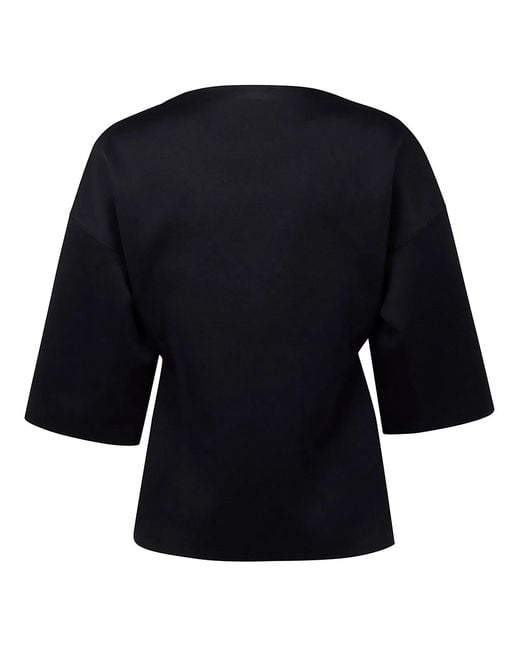 Auralee Black Wetsuit Jersey Boat Neck Po