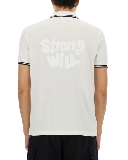 Comme des Garçons White Shirt Strong Will Polo Shirt for men