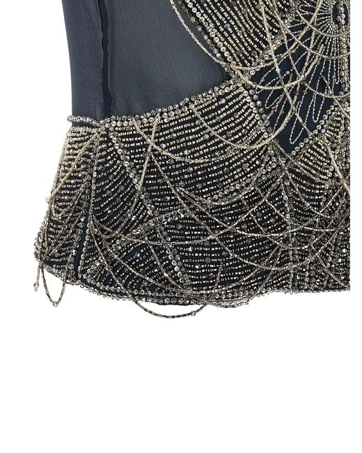 The Attico Blue Jewel Embroidery Top