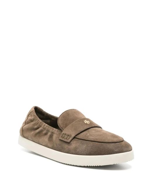 Tory Burch Brown Leather Flat Shoes