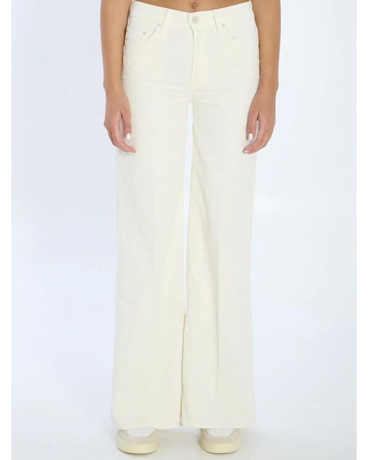 Mother White The Twister Sneak Denim Jeans