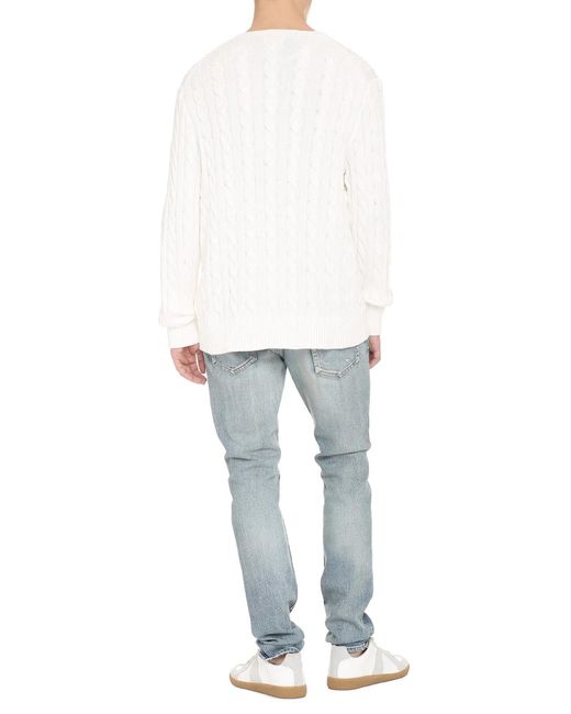 Polo Ralph Lauren White Plaited Cotton Jersey for men