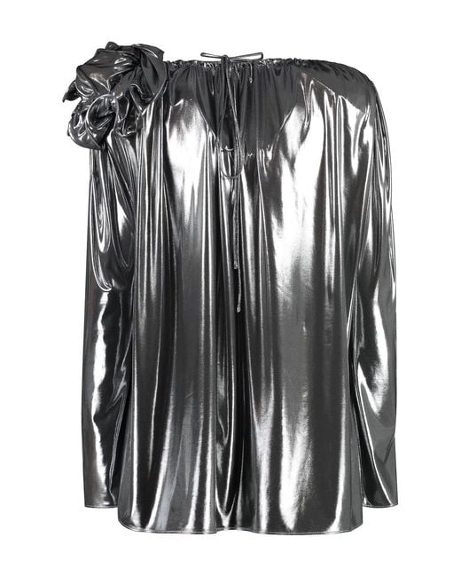 Magda Butrym Black Blouse With Ruffles