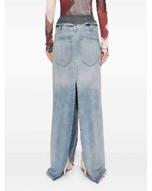 Maison Margiela Blue Denim Cotton Skirt