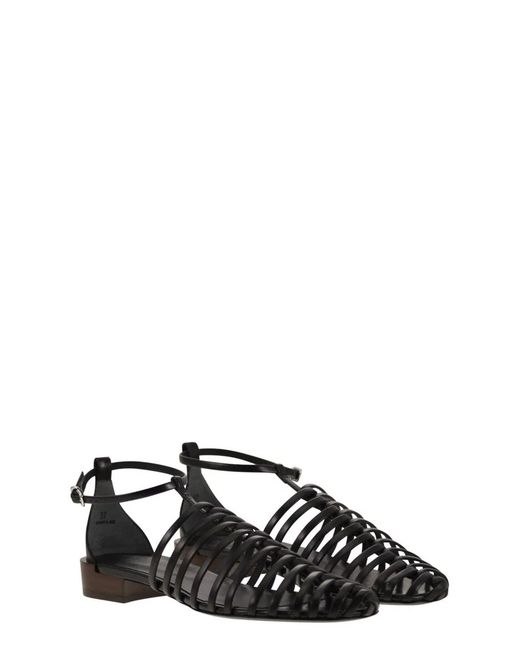 Tod's Black Leather Sandal
