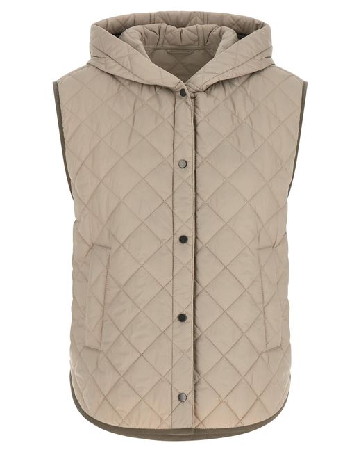 Brunello Cucinelli Natural Diamond-Shaped Vest