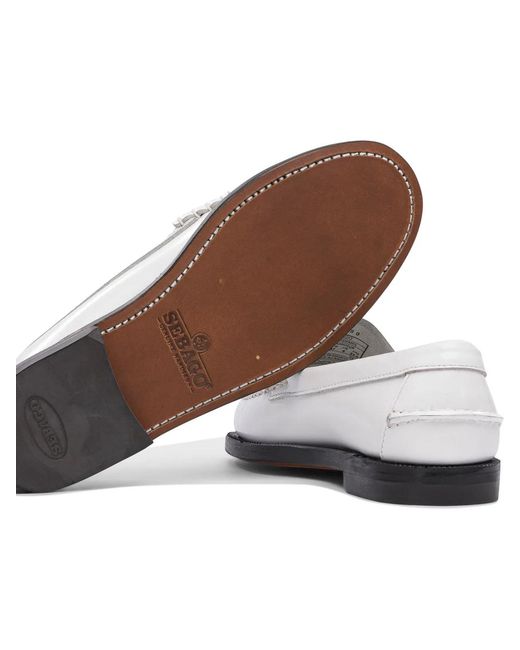 Sebago White Smooth Grain Leather
