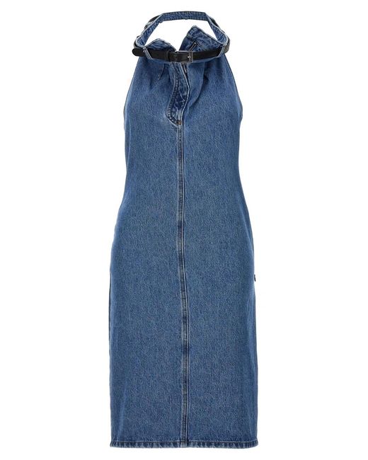 Coperni Blue 'Belt Halter Neck' Dress
