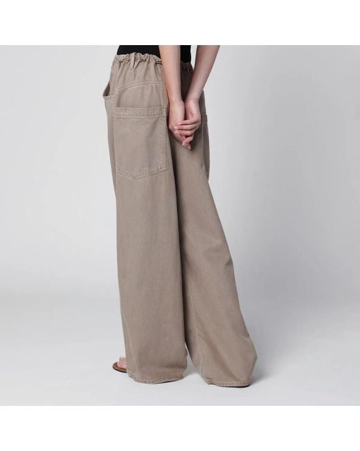 Agolde Brown Shaw Flyweight Drawstring Wideleg Jeans