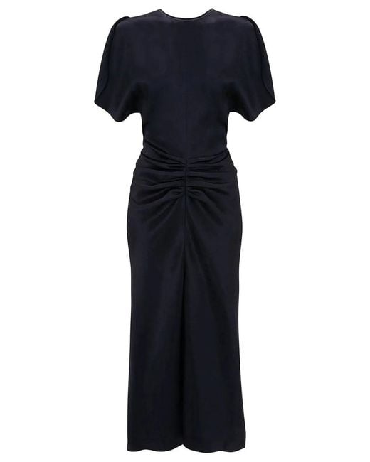 Victoria Beckham Blue Bela Midi Dress