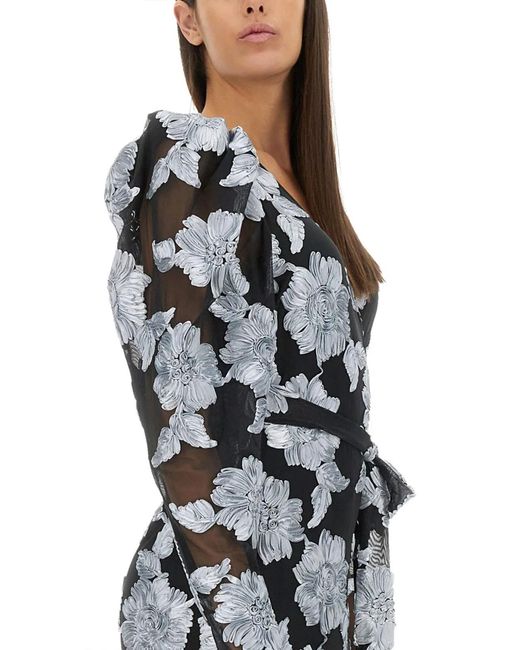 ROTATE BIRGER CHRISTENSEN Black Long Floral Dress