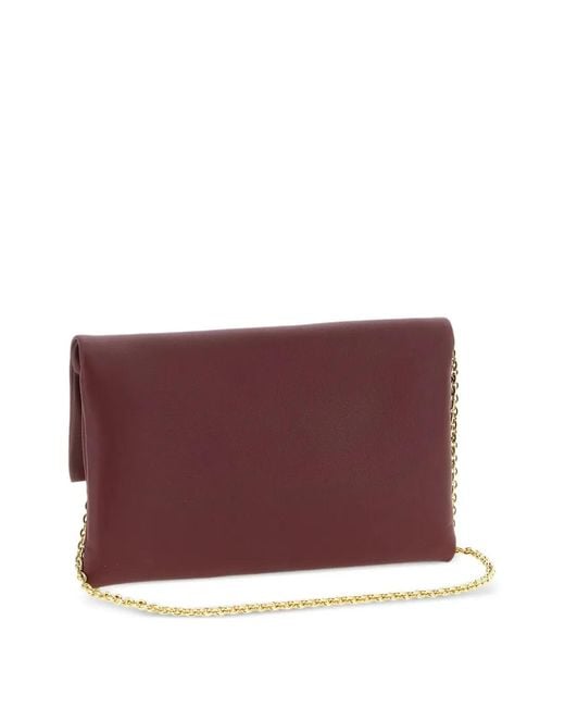 Fendi Purple Mamma Baguette Leather Pouch