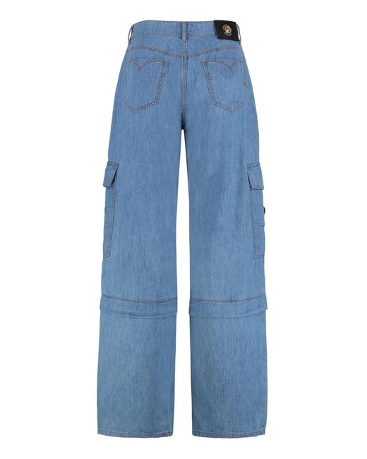 Versace Jeans Couture Blue Cotton Cargo-Trousers