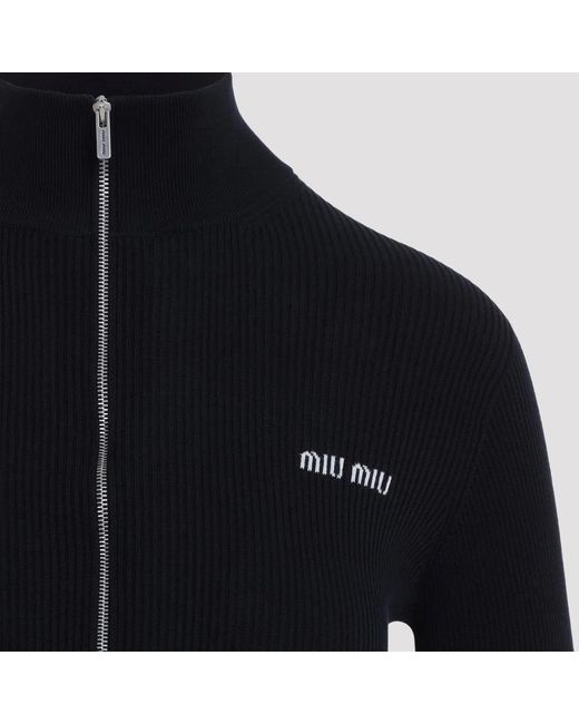 Miu Miu Blue Midnight Cotton Cardigan