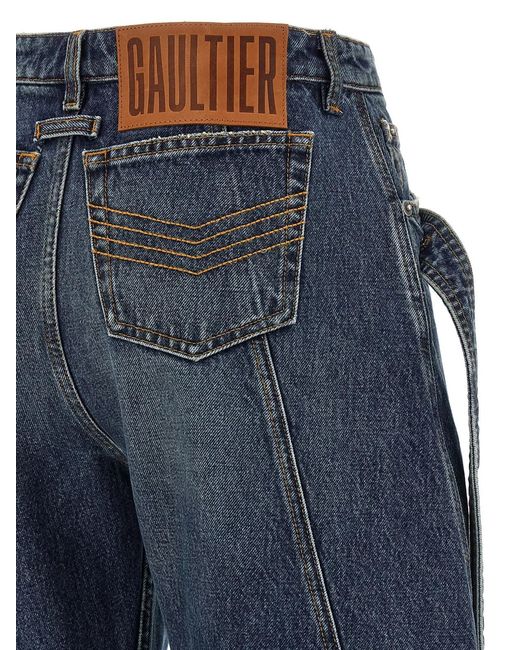 Jean Paul Gaultier Blue 'The Denim Strap' Jeans