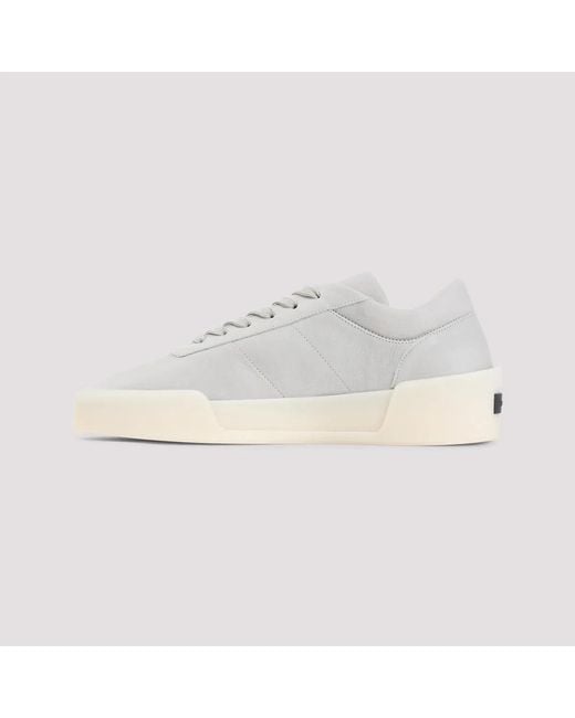 Fear Of God White Light Leather Aerobic Low Sneakers for men