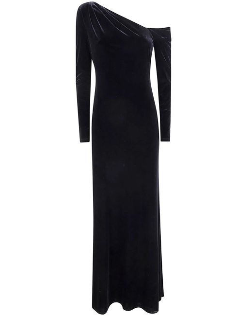 Ralph Lauren Black "Cateema" Long Sleeves Gown Long Dress