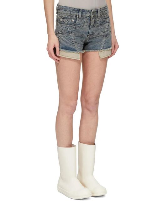 Rick Owens Blue Lana Cut Offs Shorts