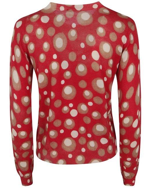 In bed with You Red Printed Korean Collar Sweater