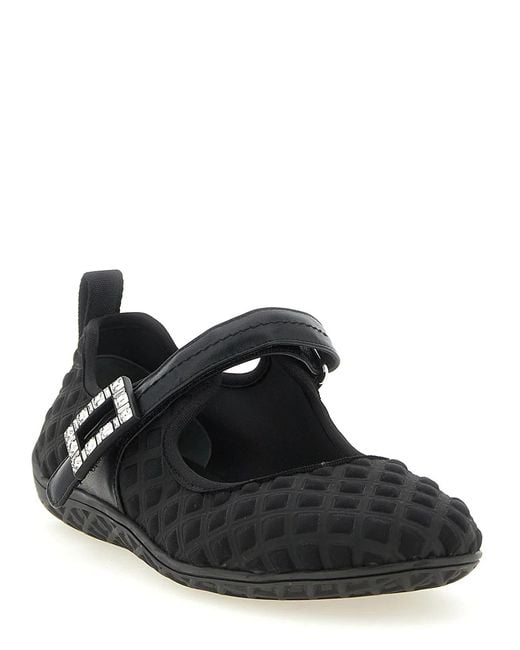 Roger Vivier Black Polyamide Ballet Flats