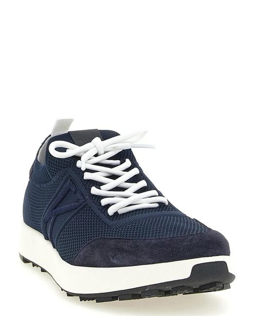 Kiton Blue Technical Cotton Sneakers for men