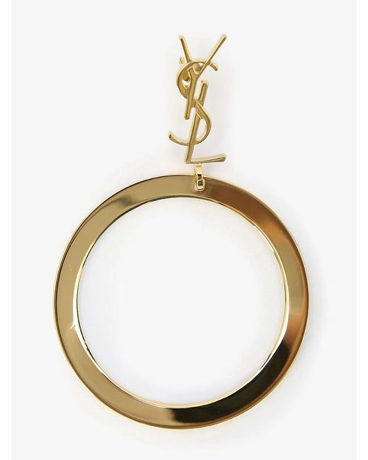 Saint Laurent White Cassandre Drop Earrings